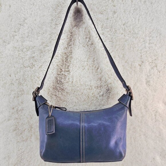 COACH 9564 Blue Leather Legacy Demi Hobo Shoulder Bag Convertible Strap Vintage - Picture 4 of 16